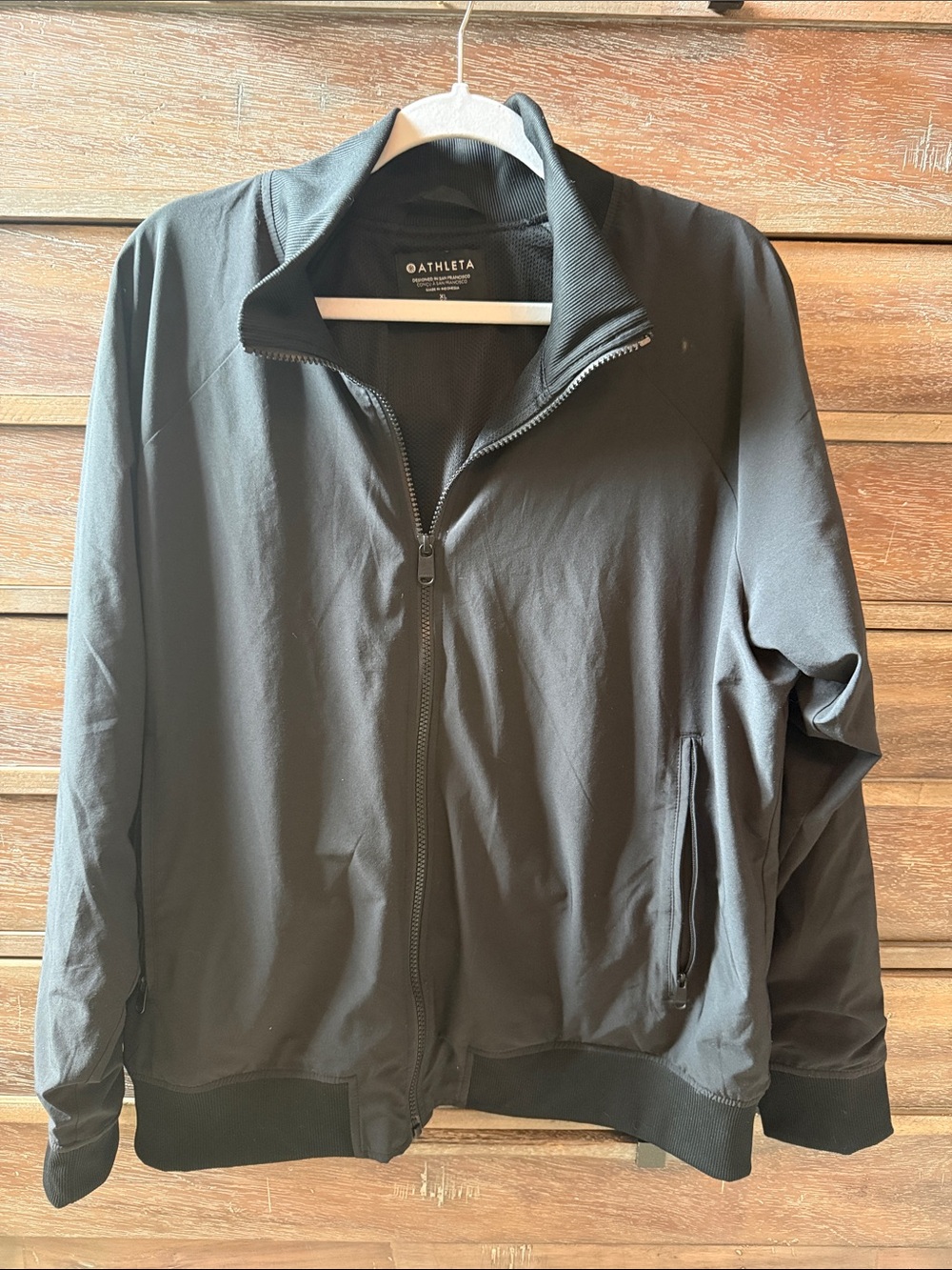 Athleta Men's Black Lightweight Full-Zip Jacket